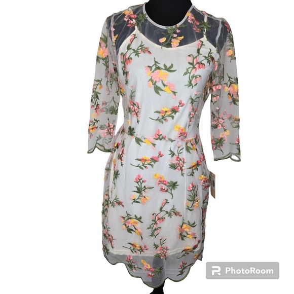 Nanette Lepore Floral Embroidered Illusion Dress - Picture 2 of 9